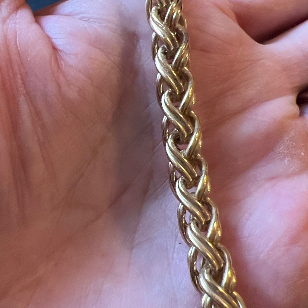 Vintage Givenchy thick Gold tone braided Rope chain necklace 16” - Picture 3 of 6